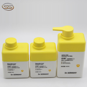 2018 new mold HDPE square plastic shampoo bottles for hair care products