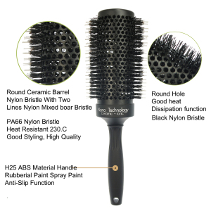 2019 Longer aluminum barrel nylon bristle styling hair brush