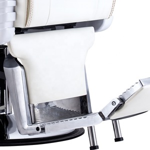 2019 New Arrival Fashionable Style Barber Chair Styling White Synthetic Leather Fiber Reinforced Plastics Beauty Equipment Sale