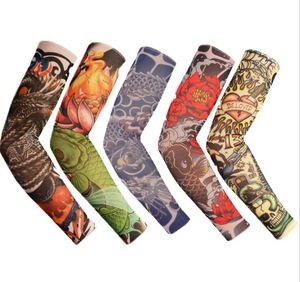 2019 Nylon Temporary Tattoo Sleeves Designs Body Art Arm Stockings Slip Accessories Tatoo Men Women for Sun Protection