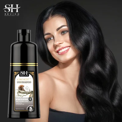 500ml Natural Ingredients Cover Hair Black Shampoo Healthy Hair Dye