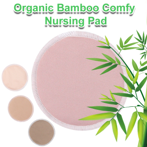Adult nursing contoured pad with bag reusable bamboo breast pad