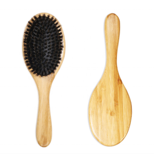 Amazon Hot Selling Natural Bamboo Handle Boar Bristle Hair Grooming Brush