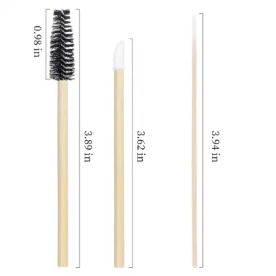 Beiqili 50PCS Disposable Eco-Friendly Bamboo Handle Eyelash Brush Mascara Wand Lash Brush Applicator Spoolies Hisopos Swabs