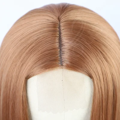 Brown Soft Long Straight Middle Part Lace U Part Synthetic Wigs