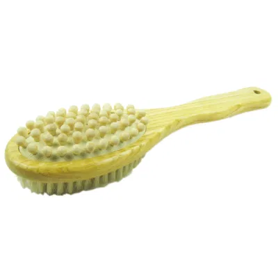 Eco-Friendly Natural Bristle Wooden Bath Brush Cleaning Washing Brush Skin Scrub Exfoliating Scrubber Back Shower Body Bath Brush