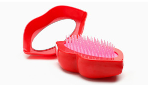 Fashion New Type Anti-static Lip Shape Mini Hair Brushes Professional With Mirror Detangling Custom Logo Woman Hair Brush