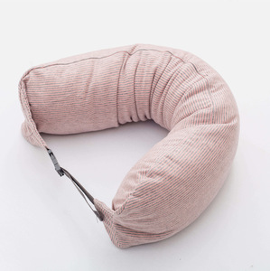 Foldable U Shape Travel Neck Pillow Filled with Polystyrene Beads