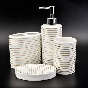 gift bath set, white bathroom accessories toothbrush holder ceramic soap dish
