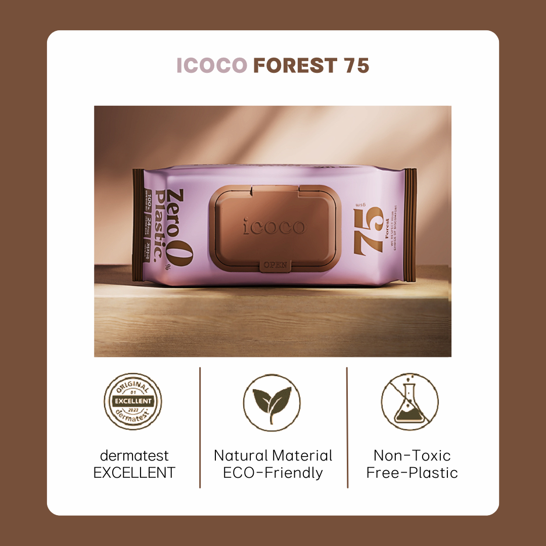 ICOCO FOREST 75 Premium WaterWipes Plastic Free Baby Wipes