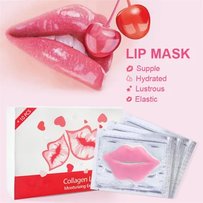 Lips Car Sheet Lipmask Patches Anti Wrinkle Moisturizer Vegan Collagen 24K Gold Pink Crystal Lip Mask