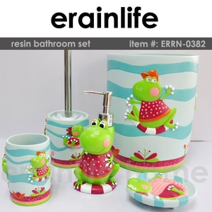 Lovely Sprightly Style Polyresin Children Bathroom Set