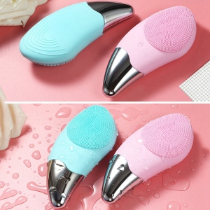 Mini Facial Cleansing Brush Silicone Electric Sonic Cleaner Deep Pore Cleaning Skin Face Brush Device