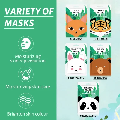Mooyam Mascarilla Coreana Wholesale Firming Brightening Facial Mask Sheet Set Hydrating Softening Animal Beauty Face Mask for Skin Care