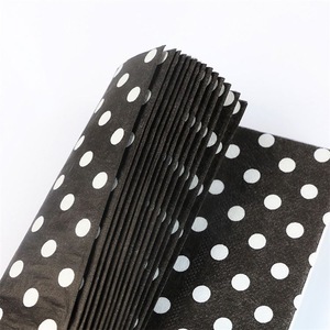 Newest Sale Easy To Carry Black Background Dot Pattern Napkin With Logo