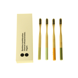 Private Label Colored Bamboo Charcoal Toothbrush Biodegradable