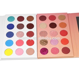 Private label custom 15 color glitter finish eyeshadow palette with mirror