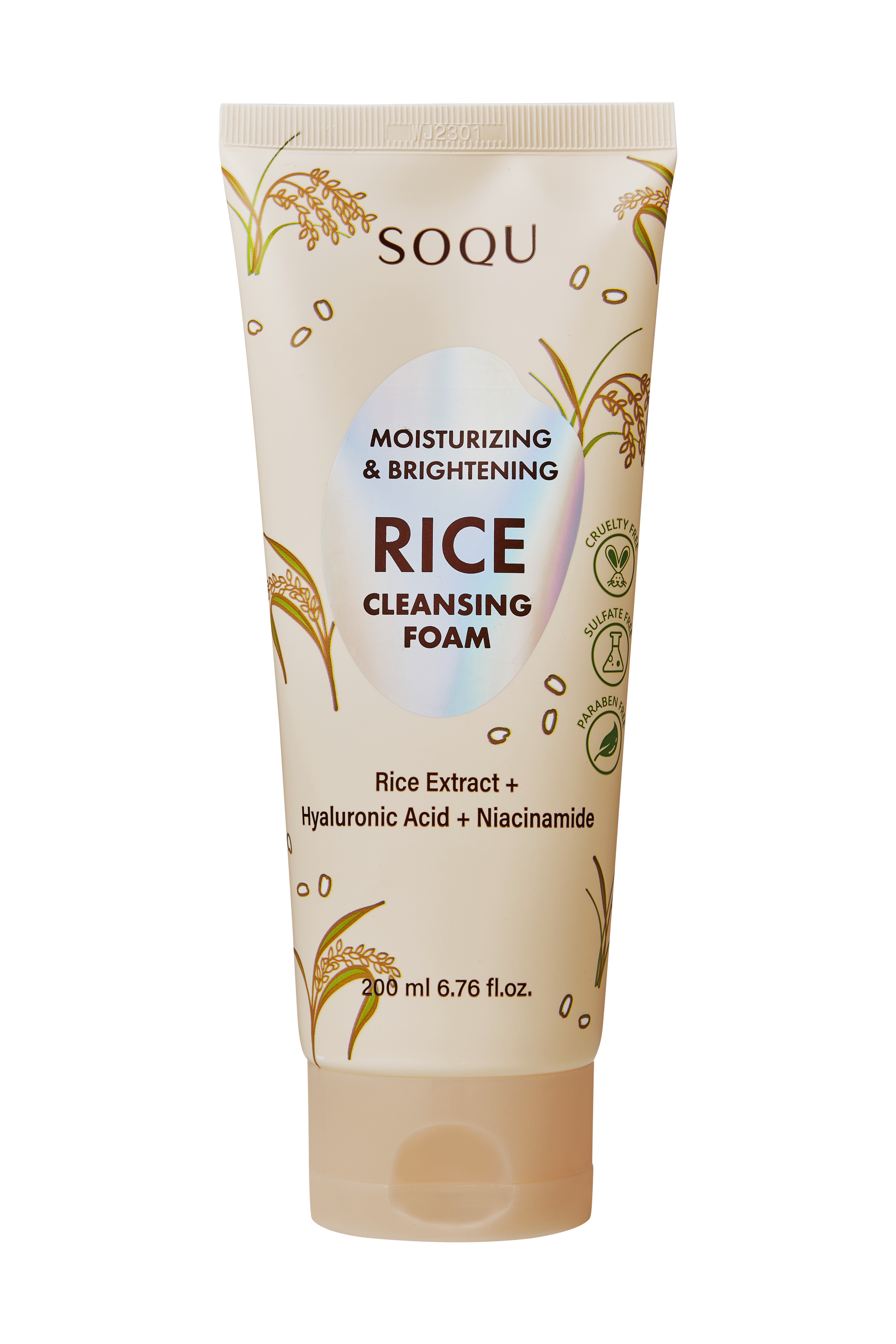 (Skin care, Cleanser, Rice)SOQU MOISTURIZING &amp; BRIGHTENING RICE FOAM CLEANSER