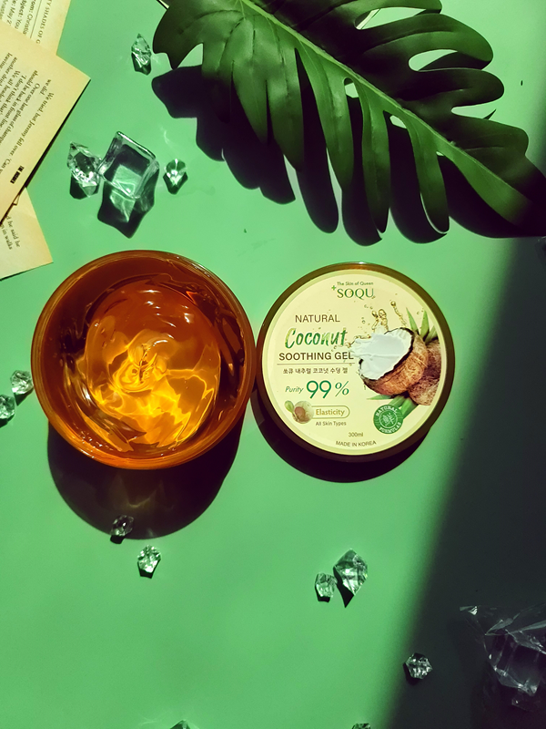 SOQU Natural Soothing Lines Gel(tomato, snail, lavender, mango, pomegranate, coconut, charcoal)