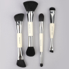 Private Label 4 Piece Dual Ended Professional Makeup Brushes Set Multi-Use Travel Cosmetic Tools Kit with Printed Functional Labels