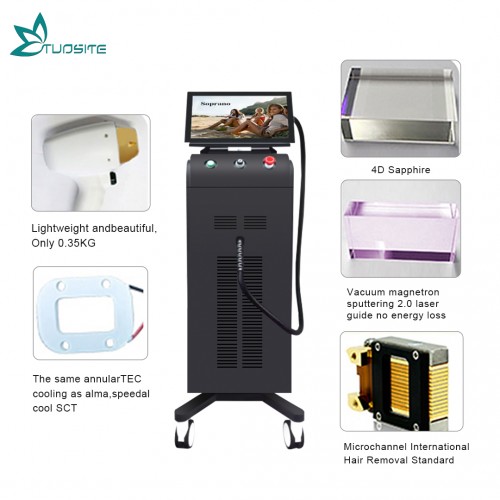 808nm Diode Laser Hair Removal Diode Laser Professional 3 Wavelength 755 808 1064nm Laser Hair Removal Machine