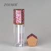 Bling sticker hexagon lip gloss container tube with wand