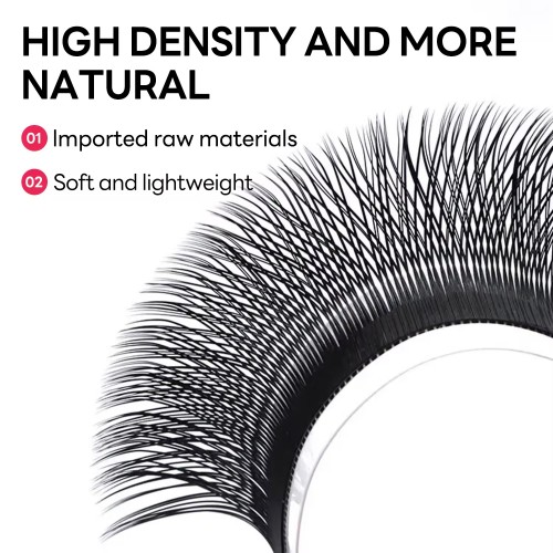 3D 4D 5D W Korean PBT Fiber Vegan Natural Long Eyelashes Premade Clover Premium Weave Lash Extension Trays