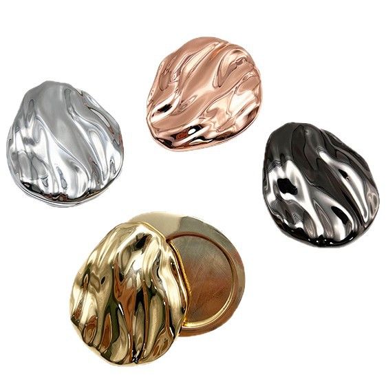 New Style Portable Unique Design Shell Shaped Convex Texture Solid Perfume Box Zinc Alloy Sliding Scented Balm Jar