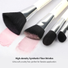 Private Label 4 Piece Dual Ended Professional Makeup Brushes Set Multi-Use Travel Cosmetic Tools Kit with Printed Functional Labels