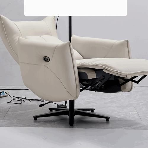 Modern Minimalist Study Electric Single Sofa Multifunctional Comfortable Reclining Leather Wear-Resistant Office Single Chair Sofa Chair