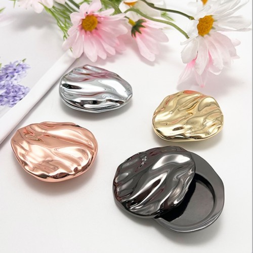 New Style Portable Unique Design Shell Shaped Convex Texture Solid Perfume Box Zinc Alloy Sliding Scented Balm Jar