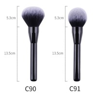 Wholesale OEM/ODM Professional Black Powder Brush Dense Vegan Bristles Big Blusher Cosmetic Brush with Private Label