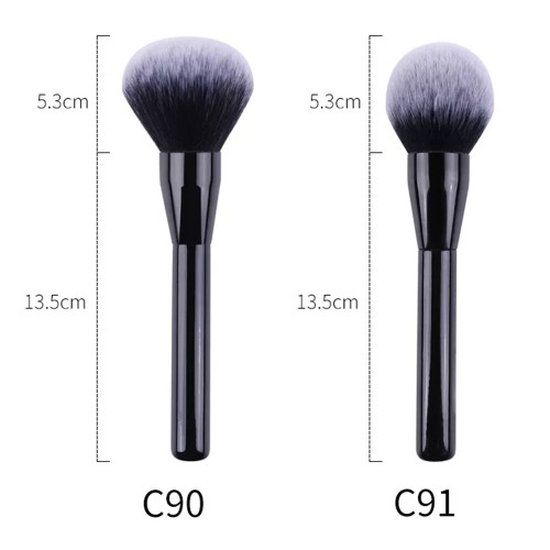 Wholesale OEM/ODM Professional Black Powder Brush Dense Vegan Bristles Big Blusher Cosmetic Brush with Private Label