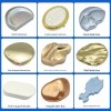 New Style Portable Unique Design Shell Shaped Convex Texture Solid Perfume Box Zinc Alloy Sliding Scented Balm Jar