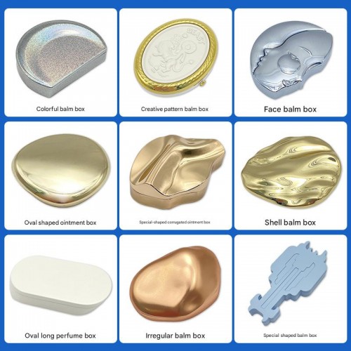 New Style Portable Unique Design Shell Shaped Convex Texture Solid Perfume Box Zinc Alloy Sliding Scented Balm Jar