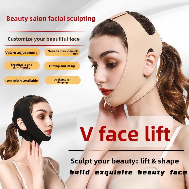 V Face Lifting Bandage, Breathable V Line Face Shaper Mask, Adjustable Velcro Double Chin Reducer Facial Firming Face Sculptor, OEM Wholesale Beauty Tool