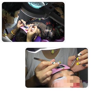 2Pcs Stainless Eyelash Tweezers Curved and Cross False Lash Tweezers RM0002