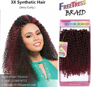 3X Savana deep wave twist spring twist hair synthetic hair peice with 27pcs jerry curly freetress crochet hair