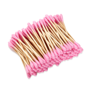 500pcs per box  Paper Bamboo Wooden Stick Make-up High-grade colored cotton swabs