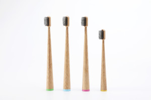 Bamboo Toothbrush  Medium Soft Charcoal Bristles Tooth Brushes BPA Free Eco Friendly Biodegradable Packaging