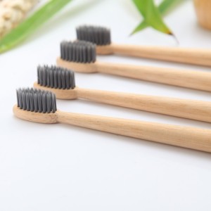 Biodegradable Charcoal Natural Customized Private Label Bamboo Toothbrush With Stand Holder