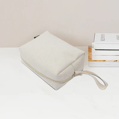 Custom Print Blank RPET Cotton Canvas Zipper Cosmetic Makeup Bag with Logo
