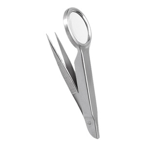 Magnifier Eye Brow Tweezers fine pointed Angle Slanted , Manicure products, Stainless Steel Eye lash Tweezers