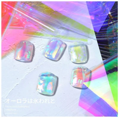 New Colorful Laser Nail Art Glass Foil Printing Stickers/Decals Accessories for Beauty