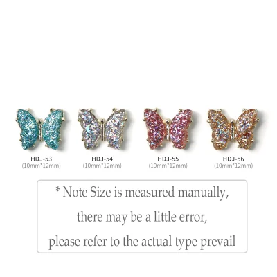 New Japanese Nail Butterfly Ornaments Three-Dimensional Aurora Dazzling Bright Crystal Butterfly Ornaments Metal Nail Decoration