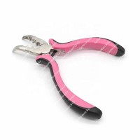 Pink hair pliers Handle Curved Head with Teeth and Holes Hair Extension Pliers Hair Extension Tools