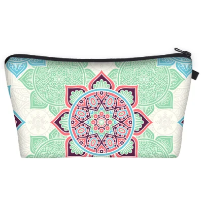 Polyester Wholesale Mandala Printed Cosmetic Bag Makeup Pouch Pencil Bag