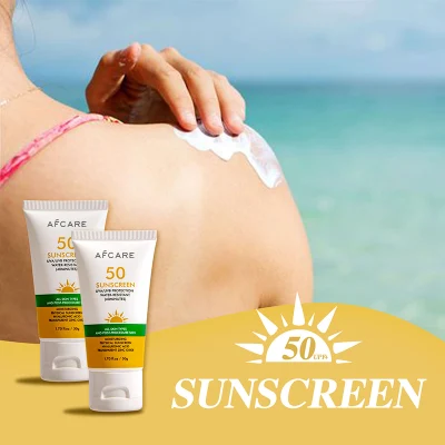 Private Label Organic Sun Screen Cream Waterproof Mineral Sunscreen Lotion SPF 50