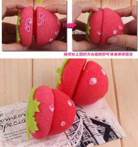 Strawberry shape sponge magic hair styling roller curler