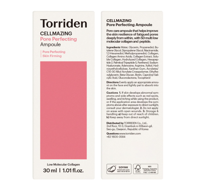 Torriden CELLMAZING Pore Perfecting Ampoule 30ml (1.01 fl.oz.)